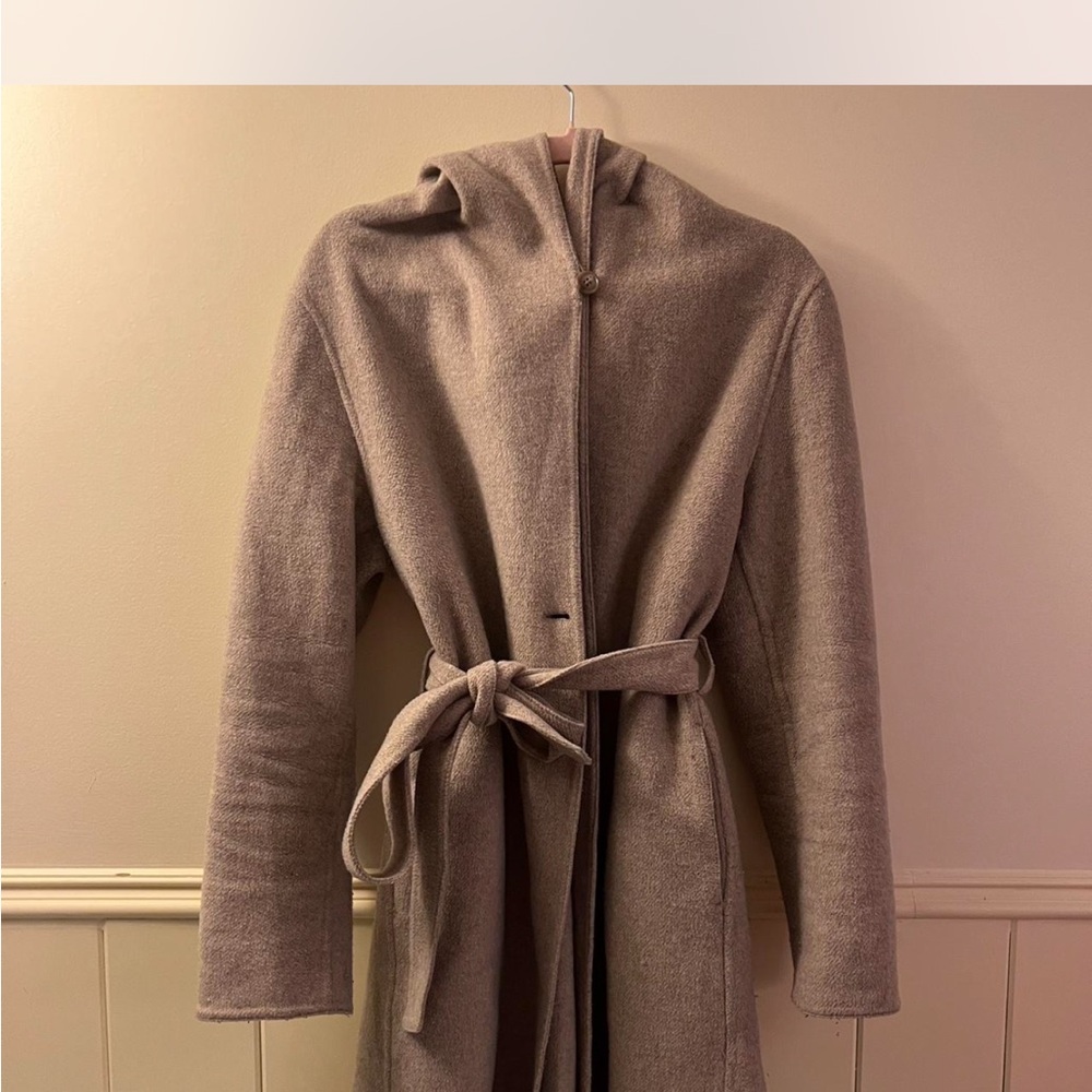 Women's Tan Hooded Coat
